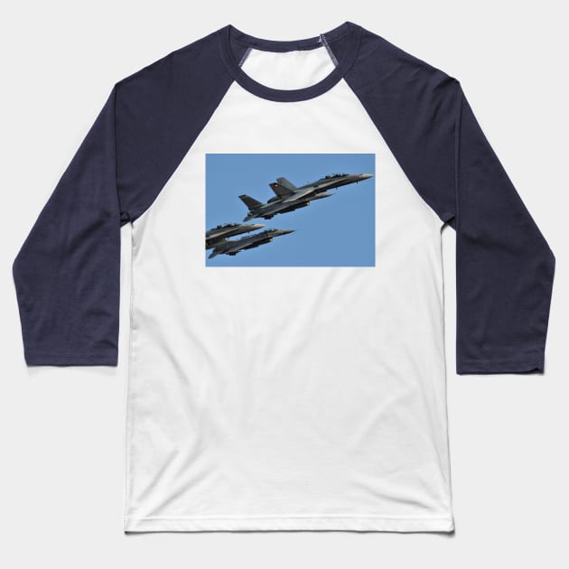 F-16 and F/A-18 formation Baseball T-Shirt by acefox1